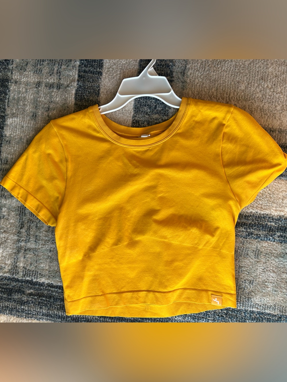 JoyLab Mustard Yellow Crop Tee
